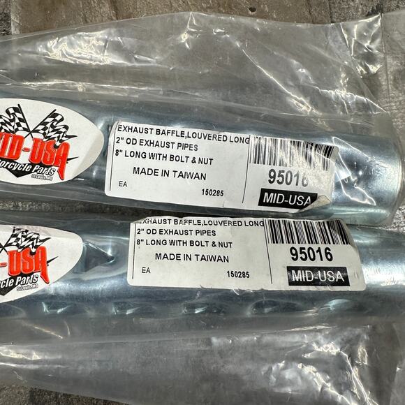 Pair of 8” LONG Exhaust Baffle for 2" OD Exhaust Pipes Tubing Mufflers Silencer - Picture 4 of 4
